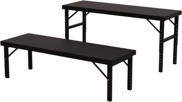 Valley Craft - 28 Wide x 84" Deep x 28" High, Steel Work Table - 14 Gauge Stainless Steel Top, Adjustable Height Legs, Gray - Eagle Tool & Supply