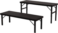Valley Craft - 28 Wide x 84" Deep x 28" High, Steel Work Table - 14 Gauge Stainless Steel Top, Adjustable Height Legs, Gray - Eagle Tool & Supply