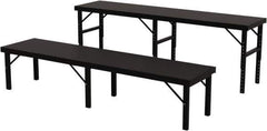Valley Craft - 28 Wide x 120" Deep x 28" High, Steel Work Table - 14 Gauge Stainless Steel Top, Adjustable Height Legs, Gray - Eagle Tool & Supply