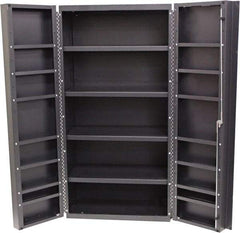 Valley Craft - 16 Shelf Storage Cabinet - Steel, 48" Wide x 24" Deep x 84" High, Gray - Eagle Tool & Supply