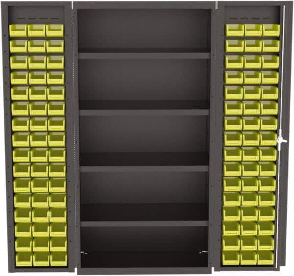 Valley Craft - 4 Shelf 96 Bin Storage Cabinet - Steel, 36" Wide x 24" Deep x 72" High, Gray - Eagle Tool & Supply