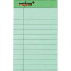 TOPS - 50 Sheet, 5 x 8", Narrow Legal Pad - Pastel Green - Eagle Tool & Supply