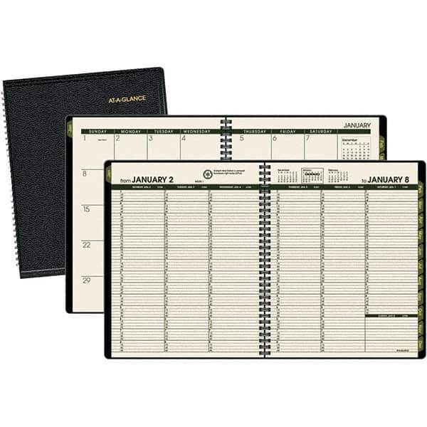 AT-A-GLANCE - 128 Sheet, 6-7/8 x 8", Weekly/Monthly Appointment Book - Black - Eagle Tool & Supply