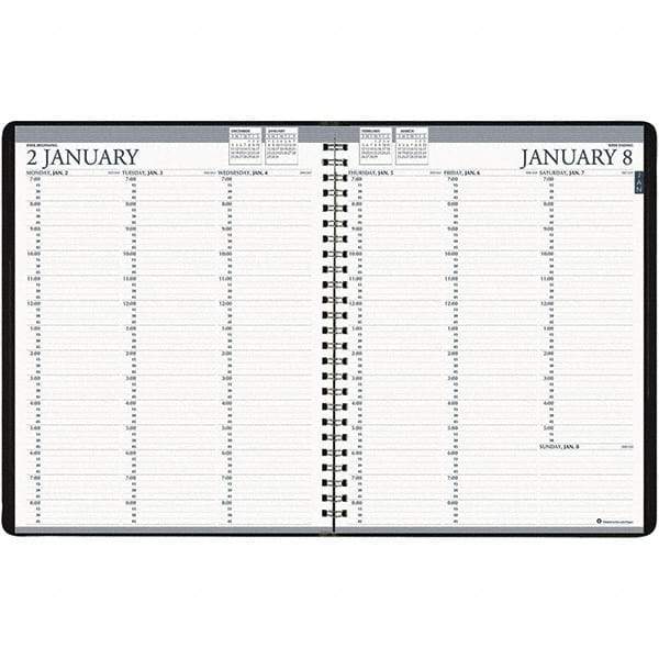 House of Doolittle - 224 Sheet, 8-1/2 x 11", Weekly Planner - Black - Eagle Tool & Supply