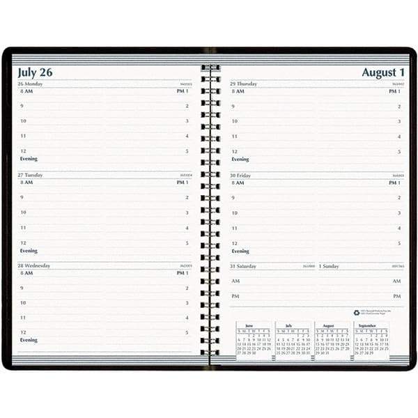 House of Doolittle - 104 Sheet, 5 x 8", Weekly Appointment Book - Black - Eagle Tool & Supply