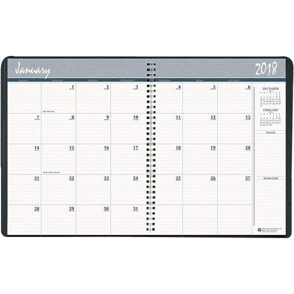 House of Doolittle - 24 Sheet, 6-7/8 x 8-3/4", Monthly Planner - Black - Eagle Tool & Supply