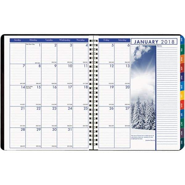 House of Doolittle - 128 Sheet, 8-1/2 x 11", Weekly/Monthly Planner - Black - Eagle Tool & Supply