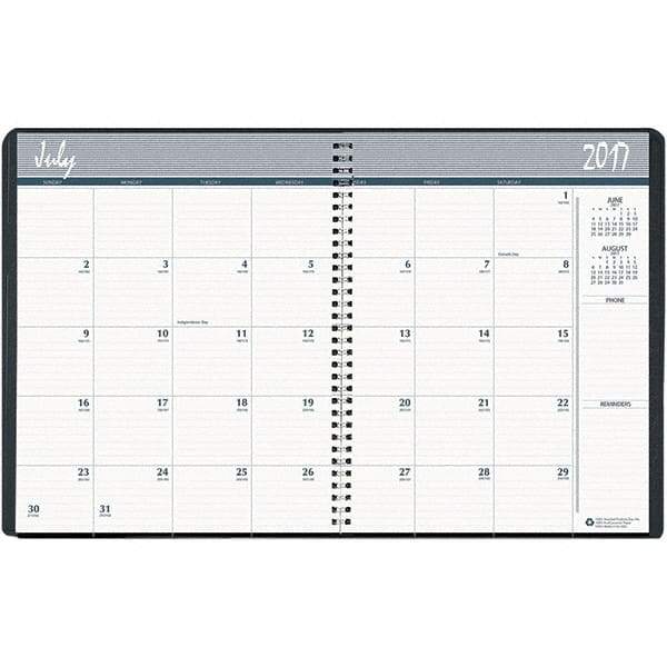 House of Doolittle - 32 Sheet, 8 1/2 x 11", Monthly Planner - Black - Eagle Tool & Supply