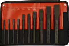 Mayhew - 10 Piece Cold Chisel Set - Hot Forged Carbon Steel, Sizes Included 1/4 to 1" - Eagle Tool & Supply
