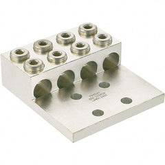 Panduit - 2 AWG Noninsulated Lug Connection Square Ring Terminal - 1/2" Stud, 5-1/2" OAL x 5.31" Wide, Tin Plated Aluminum Contact - Eagle Tool & Supply