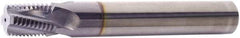 Vargus - 1/16-27 NPT, 0.232" Cutting Diam, 3 Flute, Solid Carbide Helical Flute Thread Mill - Internal/External Thread, 0.389" LOC, 2.244" OAL, 2.244" Shank Diam - Eagle Tool & Supply