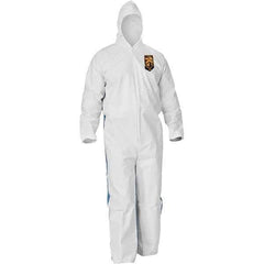 KleenGuard - Size 3XL SMS General Purpose Coveralls - Blue, Zipper Closure, Elastic Cuffs, Elastic Ankles, Serged Seams - Eagle Tool & Supply