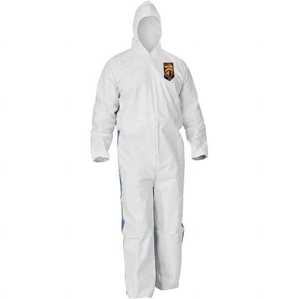 KleenGuard - Size 2XL SMS General Purpose Coveralls - Blue, Zipper Closure, Elastic Cuffs, Elastic Ankles, Serged Seams - Eagle Tool & Supply