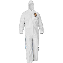 KleenGuard - Size XL SMS General Purpose Coveralls - Blue, Zipper Closure, Elastic Cuffs, Elastic Ankles, Serged Seams - Eagle Tool & Supply