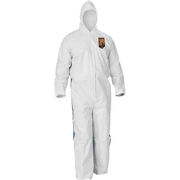 KleenGuard - Size L SMS General Purpose Coveralls - Blue, Zipper Closure, Elastic Cuffs, Elastic Ankles, Serged Seams - Eagle Tool & Supply