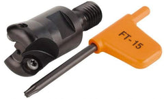 Kennametal - 19.05mm Cutting Diam, 3/4" Max Depth of Cut, Modular Connection Indexable Copy End Mill - 2 Inserts, RDHX 1003M0S Insert, KDM Toolholder - Eagle Tool & Supply