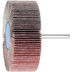 PFERD - 3" Diam x 1" Face Width, Aluminum Oxide Coated Mounted Flap Wheel - 1/4" Shank Mount, 80 Grit, 20,000 Max RPM - Eagle Tool & Supply