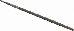 PFERD - 8" Long, Smooth Cut, Round American-Pattern File - Single Cut, 0.31" Overall Thickness, Tang - Eagle Tool & Supply