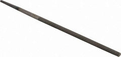 PFERD - 4" Long, Second Cut, Round American-Pattern File - Single Cut, 0.16" Overall Thickness, Tang - Eagle Tool & Supply