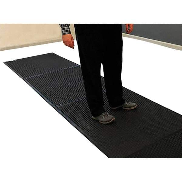 Barefoot - 2' Long x 3' Wide, Dry Environment, Anti-Fatigue Matting - Black, EPDM Rubber with EPDM Rubber Base - Eagle Tool & Supply