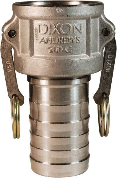 Dixon Valve & Coupling - 1-1/2" Stainless Steel Cam & Groove Suction & Discharge Hose Female Coupler Hose Shank - Part C, 250 Max psi - Eagle Tool & Supply