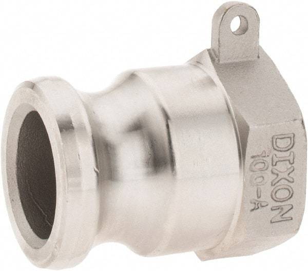 Dixon Valve & Coupling - 1" Stainless Steel Cam & Groove Suction & Discharge Hose Male Adapter Female NPT Thread - Part A, 1" Thread, 250 Max psi - Eagle Tool & Supply