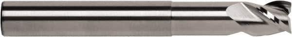RobbJack - 3/4", 3/4" LOC, 3/4" Shank Diam, 6" OAL, 3 Flute, Solid Carbide Square End Mill - Single End, Uncoated, Spiral Flute, 40° Helix, Centercutting, Right Hand Cut, Right Hand Flute, Series FM-301 - Eagle Tool & Supply