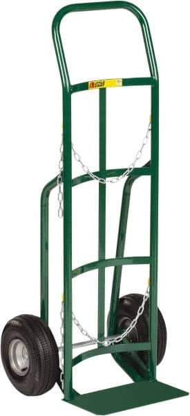 Little Giant - 800 Lb Capacity 47" OAH Cylinder Hand Truck - 8 x 14" Base Plate, Continuous Handle, Steel, Full Pneumatic Wheels - Eagle Tool & Supply