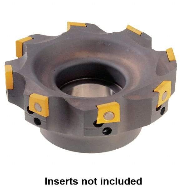 Kennametal - 4 Inserts, 63mm Cut Diam, 22mm Arbor Diam, 10mm Max Depth of Cut, Indexable Square-Shoulder Face Mill - 0/90° Lead Angle, 40mm High, 4.21103.. Insert Compatibility, Series Fix-Perfect - Eagle Tool & Supply