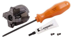 Kennametal - 1" Cut Diam, 1/2" Arbor Hole, 4.42mm Max Depth of Cut, 30° Indexable Chamfer & Angle Face Mill - 4 Inserts, HNGJ 0604... Insert, Right Hand Cut, 4 Flutes, Through Coolant, Series Dodeka Mini HD - Eagle Tool & Supply