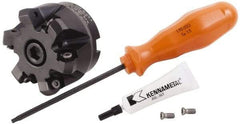 Kennametal - 2" Cut Diam, 3/4" Arbor Hole, 3.23mm Max Depth of Cut, 45° Indexable Chamfer & Angle Face Mill - 6 Inserts, HNGJ 0604... Insert, Right Hand Cut, 6 Flutes, Through Coolant, Series Dodeka Mini - Eagle Tool & Supply