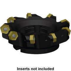 Kennametal - 177.32mm Cut Diam, 40mm Arbor Hole, 8mm Max Depth of Cut, 45° Indexable Chamfer & Angle Face Mill - 9 Inserts, HNPJ 1307... Insert, Right Hand Cut, 9 Flutes, Through Coolant, Series Dodeka Max - Eagle Tool & Supply