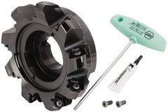 Kennametal - 6" Cut Diam, 2" Arbor Hole, 8mm Max Depth of Cut, 45° Indexable Chamfer & Angle Face Mill - 9 Inserts, HNPJ 1307... Insert, Right Hand Cut, 9 Flutes, Through Coolant, Series Dodeka Max - Eagle Tool & Supply