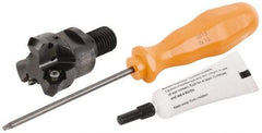 Kennametal - 45° Lead Angle, 39.93mm Max Cut Diam, 1-1/4" Min Cut Diam, 3.23mm Max Depth of Cut, Indexable Chamfer & Angle End Mill - 3 Inserts, HNGJ 0604ANENLD Insert Style, 62.61mm OAL, Through Coolant, Modular Connection - Eagle Tool & Supply