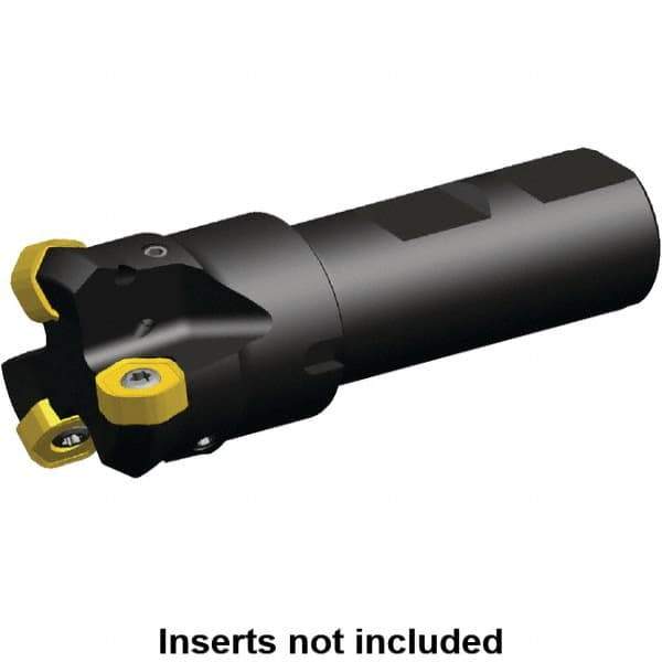 Kennametal - 45° Lead Angle, 40.17mm Max Cut Diam, 32mm Min Cut Diam, 3.2mm Max Depth of Cut, Indexable Chamfer and Angle End Mill - 3 Inserts, HNGJ 0604ANENLD Insert Style, 97mm Overall Length, Through Coolant, Straight Shank - Eagle Tool & Supply