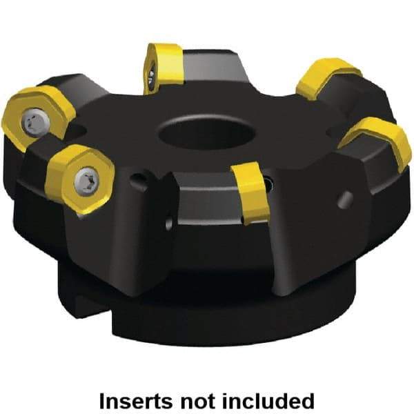 Kennametal - 8 Inserts, 3.667" Cutter Diam, 0.064" Max Depth of Cut, Indexable High-Feed Face Mill - 1.063" Arbor Hole Diam, 1.968" High, KSHR Toolholder, HNGJ 0905.. Inserts, Series Dodeka Mini High-Feed - Eagle Tool & Supply