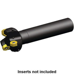 Kennametal - 45.2mm Cut Diam, 0.064" Max Depth, 25mm Shank Diam, Cylindrical Shank Indexable High-Feed End Mill - Screw Holding Method, HNGJ0604ANENLD Insert, KSHR Toolholder, Through Coolant - Eagle Tool & Supply