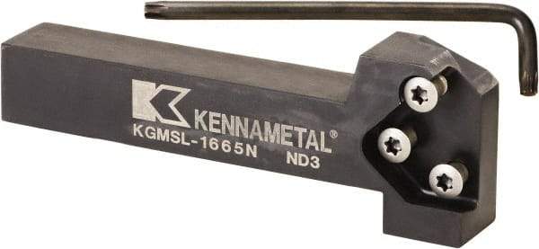 Kennametal - External Thread, 177.8mm OAL, Left Hand Indexable Grooving Cutoff Toolholder - 38.1mm Shank Height x 38.1mm Shank Width, KGMS Toolholder Style, Series A4 - Eagle Tool & Supply