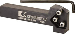 Kennametal - External Thread, 177.8mm OAL, Left Hand Indexable Grooving Cutoff Toolholder - 38.1mm Shank Height x 38.1mm Shank Width, KGMS Toolholder Style, Series A4 - Eagle Tool & Supply