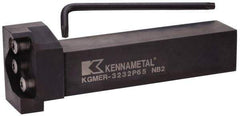 Kennametal - External Thread, 150mm OAL, Right Hand Indexable Grooving Cutoff Toolholder - 25mm Shank Height x 25mm Shank Width, KGME Toolholder Style, Series A4 - Eagle Tool & Supply
