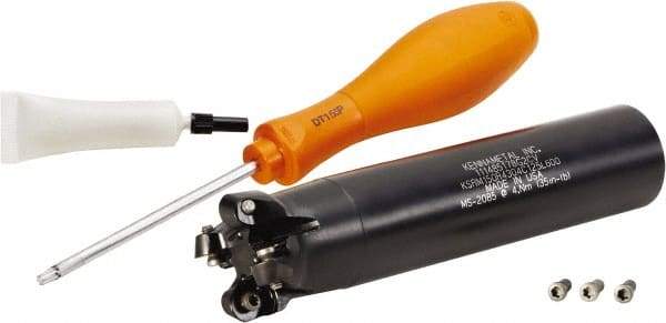 Kennametal - 35mm Cutting Diam, 32mm Shank Diam, 1.378" Max Depth of Cut, Straight Shank Indexable Copy End Mill - 4 Inserts, RP.T 1204M0.. Insert, Through Coolant - Eagle Tool & Supply