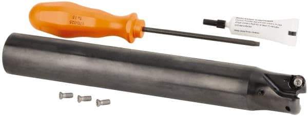 Kennametal - 32mm Cutting Diam, 32mm Shank Diam, 1.26" Max Depth of Cut, Straight Shank Indexable Copy End Mill - 2 Inserts, RN.J 1204M0.. Insert, KDR Toolholder, Through Coolant - Eagle Tool & Supply
