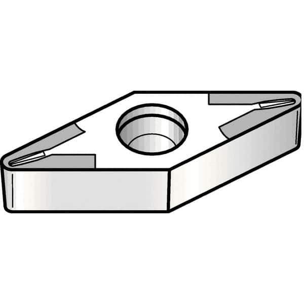 Kennametal - VBMT331 11 Grade KT325 Cermet Turning Insert - Uncoated, 35° Diamond, 3/8" Inscr Circle, 3/16" Thick, 1/64" Corner Radius - Eagle Tool & Supply