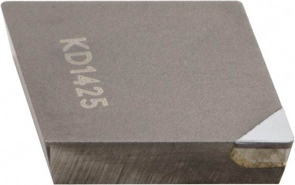 Kennametal - CPG421 Grade KD1425 Polycrystalline Diamond (PCD) Turning Insert - Uncoated, 80° Diamond, 1/2" Inscr Circle, 1/8" Thick, 1/64" Corner Radius - Eagle Tool & Supply