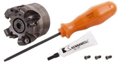 Kennametal - 63mm Cut Diam, 6mm Max Depth, 22mm Arbor Hole, 6 Inserts, RN.J 1204... Insert Style, Indexable Copy Face Mill - KDR Cutter Style, 40mm High, Through Coolant, Series Rodeka - Eagle Tool & Supply