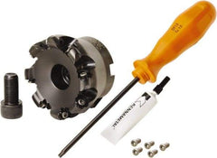 Kennametal - 76.2mm Cut Diam, 2.97mm Max Depth, 1" Arbor Hole, 8 Inserts, RN.J 1204... Insert Style, Indexable Copy Face Mill - KDR Cutter Style, 25,370 Max RPM, 2 High, Through Coolant, Series Rodeka - Eagle Tool & Supply