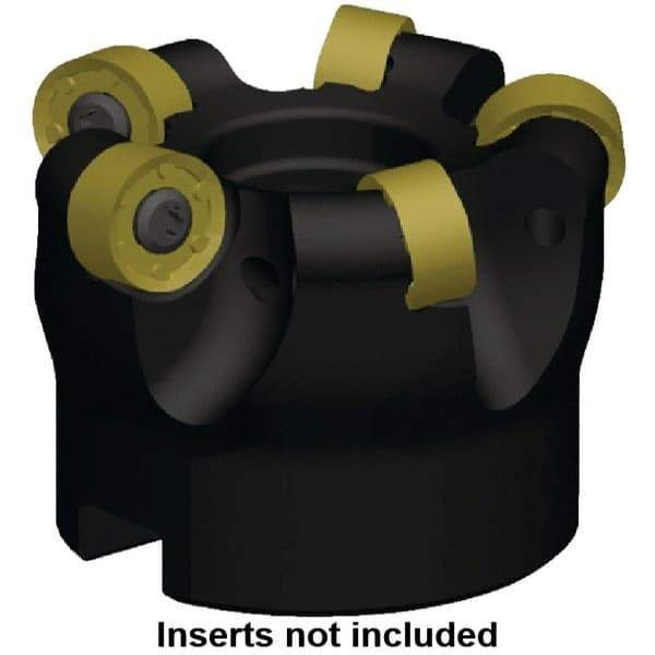 Kennametal - 80mm Cut Diam, 3mm Max Depth, 27mm Arbor Hole, 6 Inserts, RN.J 1204... Insert Style, Indexable Copy Face Mill - KDR Cutter Style, 24,760 Max RPM, 50mm High, Through Coolant, Series Rodeka - Eagle Tool & Supply