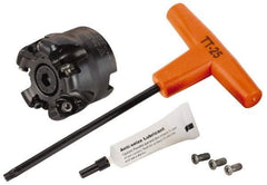 Kennametal - 50mm Cut Diam, 6mm Max Depth, 22mm Arbor Hole, 5 Inserts, RN.J 1204... Insert Style, Indexable Copy Face Mill - KDR Cutter Style, 40mm High, Through Coolant, Series Rodeka - Eagle Tool & Supply