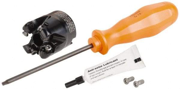 Kennametal - 40mm Cut Diam, 2.97mm Max Depth, 16mm Arbor Hole, 4 Inserts, RN.J 1204... Insert Style, Indexable Copy Face Mill - KDR Cutter Style, 35,020 Max RPM, 40mm High, Through Coolant, Series Rodeka - Eagle Tool & Supply
