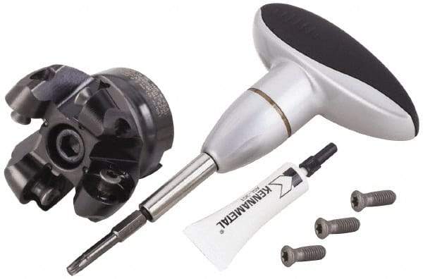 Kennametal - 63mm Cut Diam, 10mm Max Depth, 22mm Arbor Hole, 4 Inserts, RCGX 2006... Insert Style, Indexable Copy Face Mill - KSRM Cutter Style, 21,900 Max RPM, 50mm High, Through Coolant, Series Beyond Blast KSRM - Eagle Tool & Supply